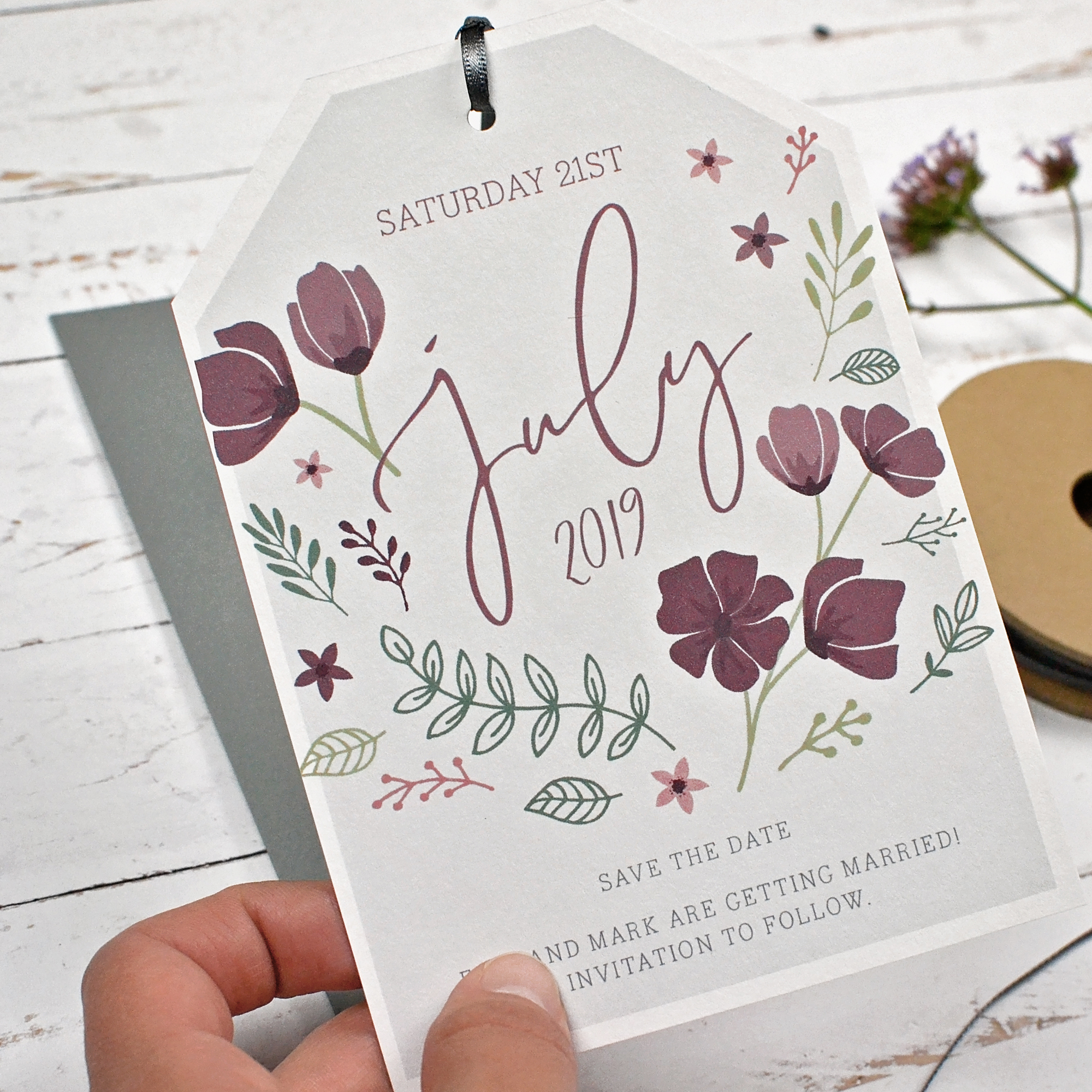 floral wedding save the date