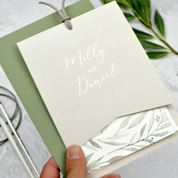 Sample - Modern Eucalyptus Wedding Invitation - Image 3