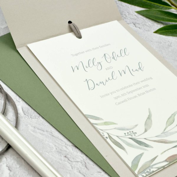 Sample - Modern Eucalyptus Wedding Invitation - Image 4