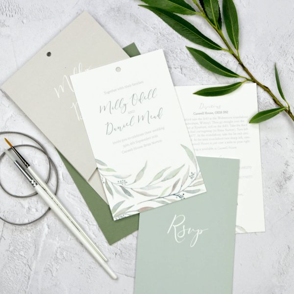 Sample - Modern Eucalyptus Wedding Invitation - Image 5