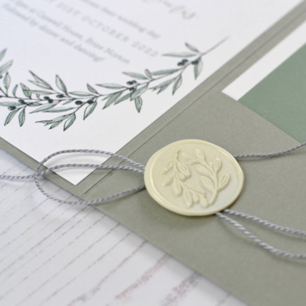 Sample - Pocketfold Olive Grove Wedding Invitation - Image 4