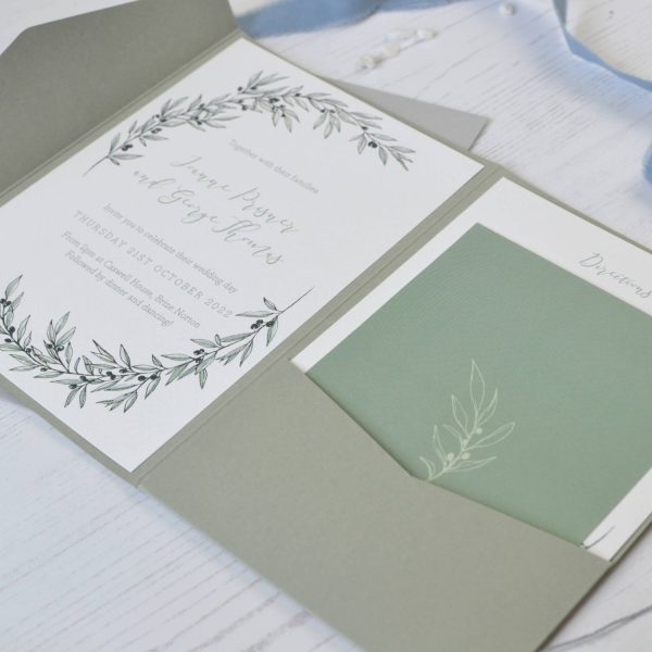 Sample - Pocketfold Olive Grove Wedding Invitation - Image 2