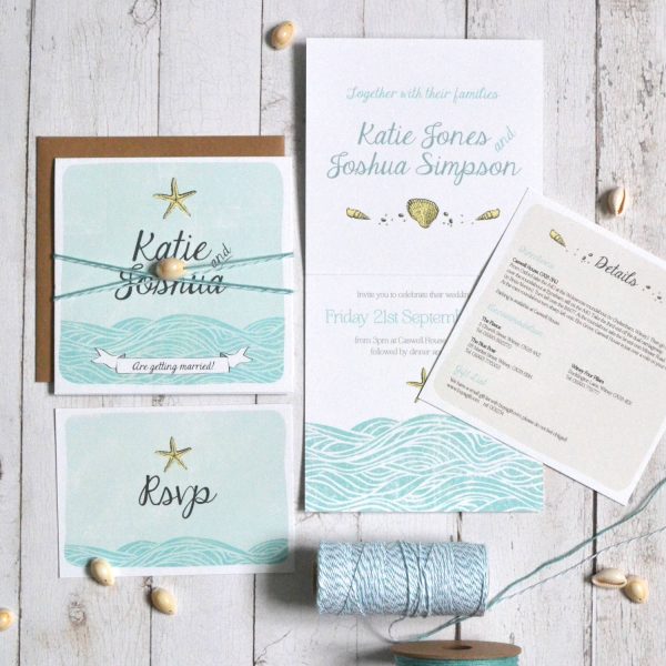 Beach wedding invitation