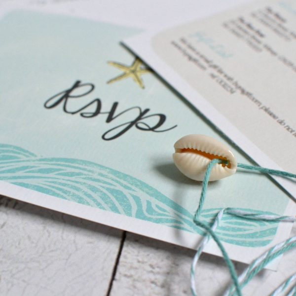 Beach wedding invitation