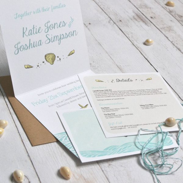 Beach wedding invitation