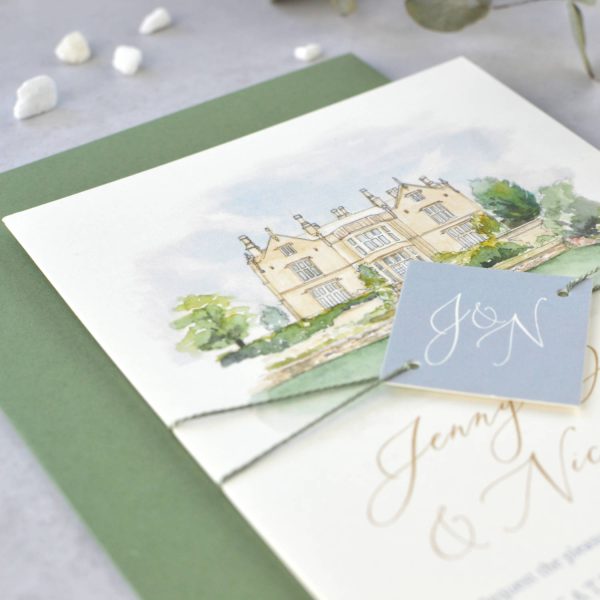 Venue Illustration wedding invitation