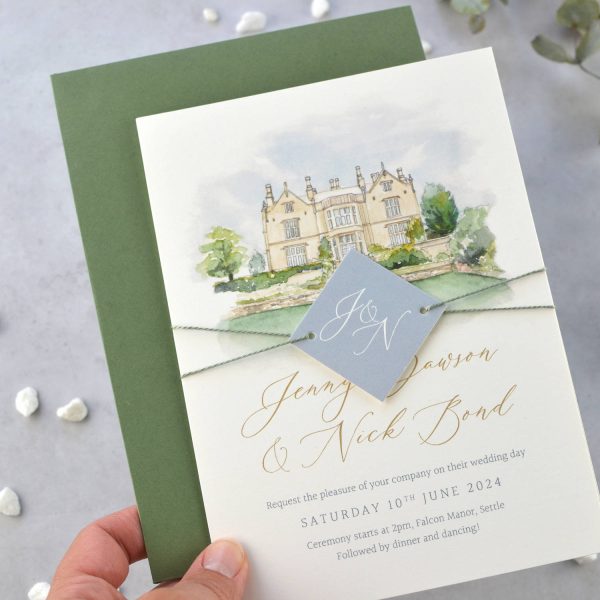 Venue Illustration wedding invitation