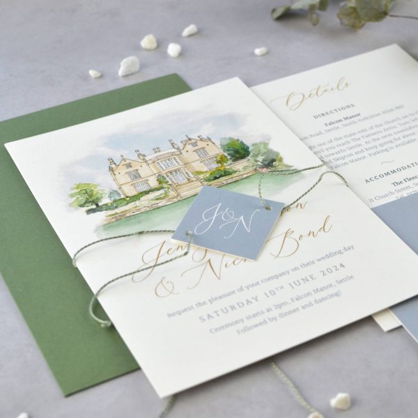 Venue Illustration wedding invitation