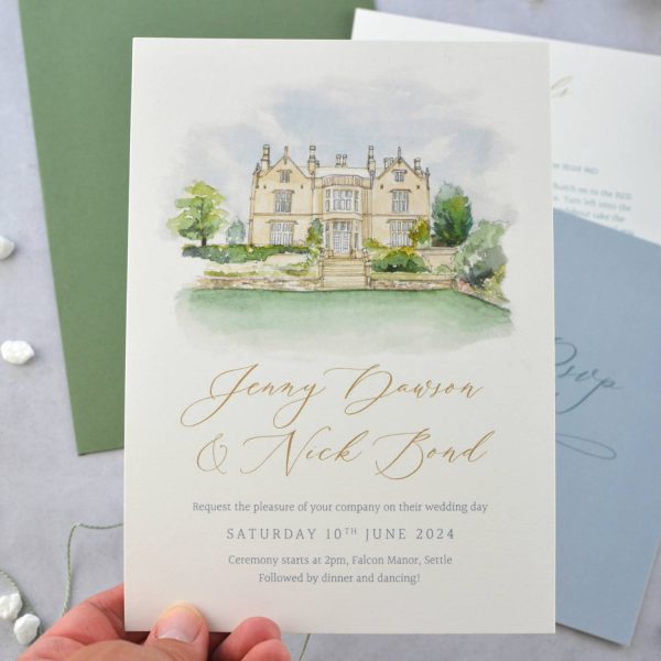 Venue Illustration wedding invitation