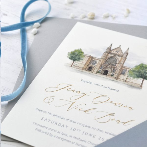 Venue Illustration wedding stationery