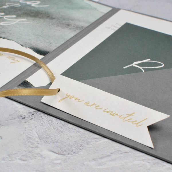 Sample - Pocketfold Watercolour Wash Wedding Invitation - Image 4