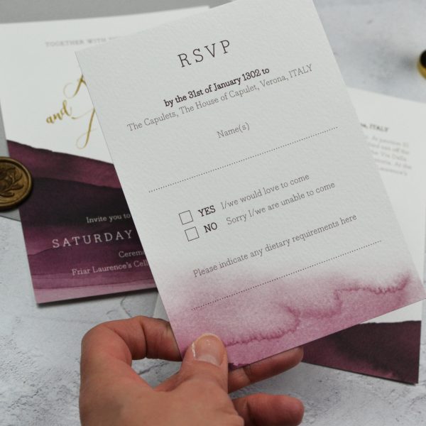 watercolour wedding invitation