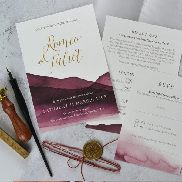 watercolour wedding invitation