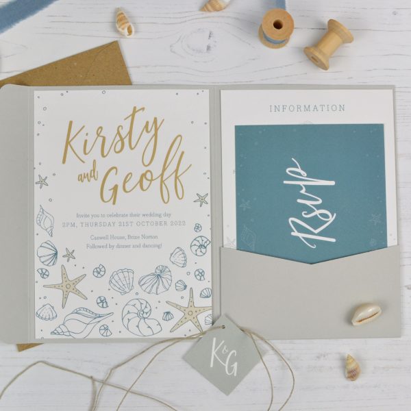 Coastal wedding invitation