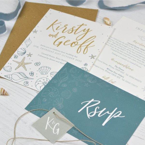 Coastal wedding invitation