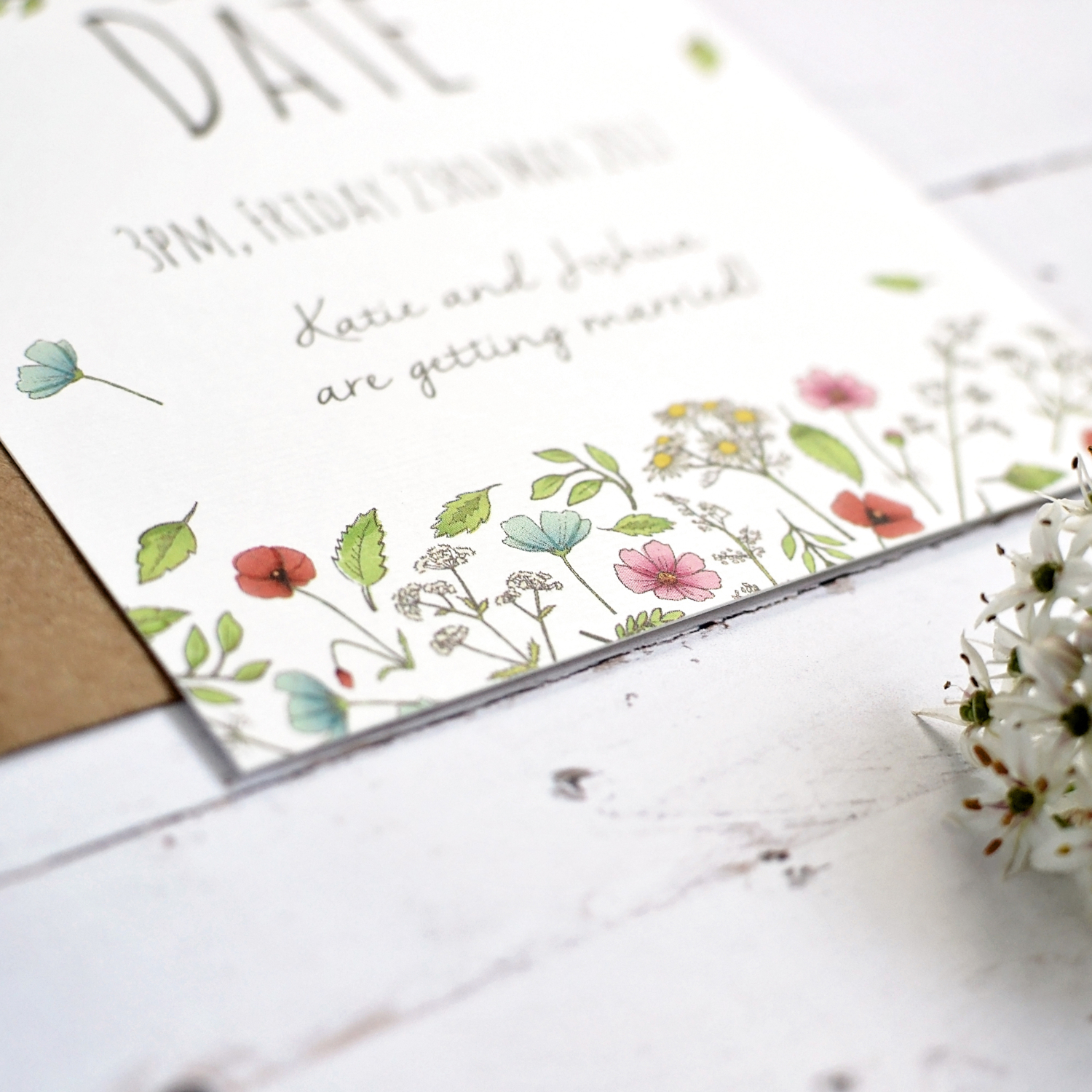 floral wedding save the date