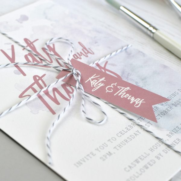 Watercolour wedding invitation