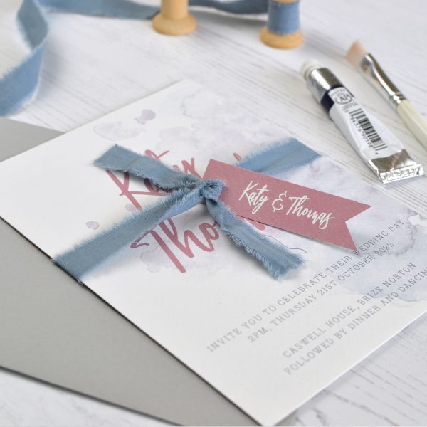 Watercolour wedding invitation
