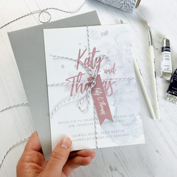 Watercolour wedding invitation