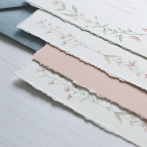 rustic floral wedding invitation